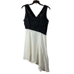 Very J Women Faux Leather Asymmetrical Sleeveless Dress Size M